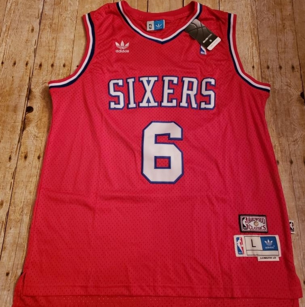 Julius Erving Sixers Retro Jersey Red Men's Size L